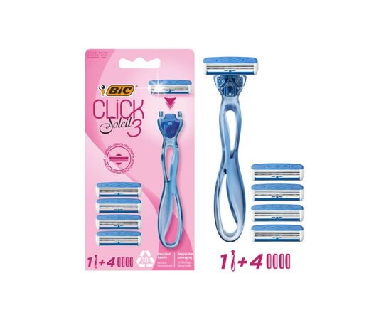 Бритва Bic Click Soleil 3 с 4 сменными картриджами (3086123644946), изображение 2 Бритва Bic Click Soleil 3 с 4 сменными картриджами (3086123644946), изображение 2