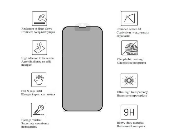 Стекло защитное Drobak Matte Ceramics Anty Spy Apple iPhone 15 (292925), изображение 2 Стекло защитное Drobak Matte Ceramics Anty Spy Apple iPhone 15 (292925), изображение 2