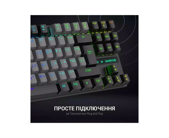 Клавиатура GamePro MK100B Blue Switch LED USB Black (MK100B), изображение 6 Клавиатура GamePro MK100B Blue Switch LED USB Black (MK100B), изображение 6