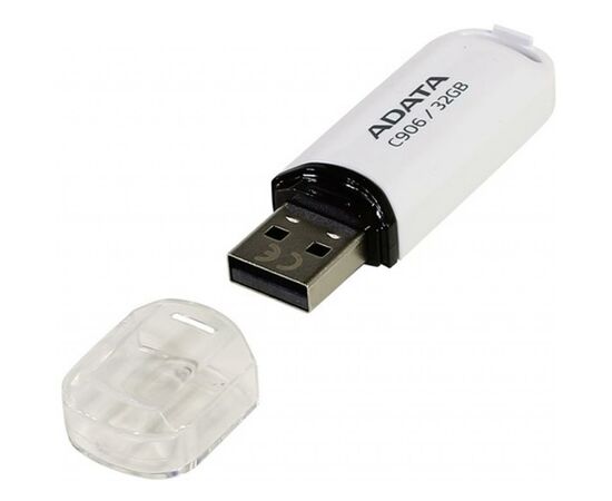USB флеш накопитель ADATA 32GB C906 White USB 2.0 (AC906-32G-RWH), изображение 3 USB флеш накопитель ADATA 32GB C906 White USB 2.0 (AC906-32G-RWH), изображение 3