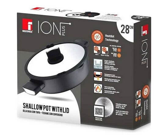Сотейник Bergner Ion plus з кришкою 28 см (BG-35913-BK), изображение 8 Сотейник Bergner Ion plus з кришкою 28 см (BG-35913-BK), изображение 8