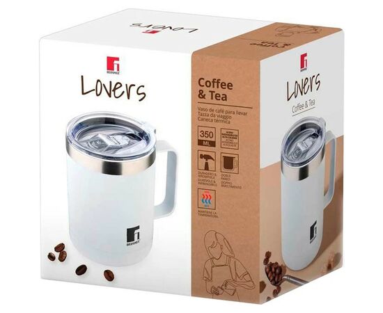 Термокружка Bergner Coffee & tea lovers 350 мл White (BG-37788-WH), изображение 5 Термокружка Bergner Coffee & tea lovers 350 мл White (BG-37788-WH), изображение 5