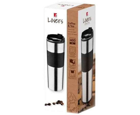 Термокружка Bergner Coffee & tea lovers 460 мл Black (BG-37789-BK), изображение 5 Термокружка Bergner Coffee & tea lovers 460 мл Black (BG-37789-BK), изображение 5