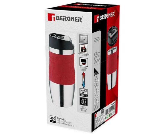 Термокружка Bergner Travel 400 мл Red (BG-5958-RD), зображення 2