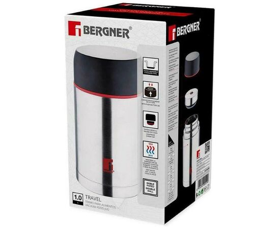 Термос Bergner Travel для їжі 1 л (BG-7482-MM), изображение 2 Термос Bergner Travel для їжі 1 л (BG-7482-MM), изображение 2