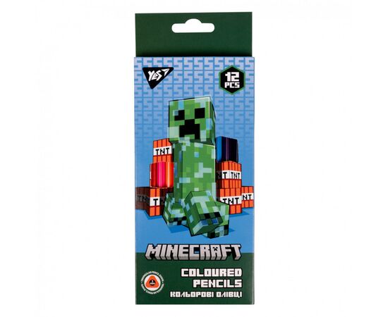 Олівці кольорові Yes 12 кол. Minecraft (290701)