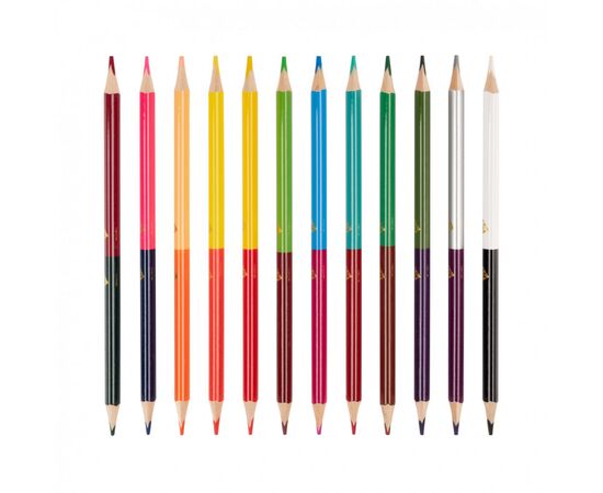 Карандаши цветные Yes Ninja (сине красный), двусторонние 12 шт. 24 цв (290749), изображение 2 Карандаши цветные Yes Ninja (сине красный), двусторонние 12 шт. 24 цв (290749), изображение 2