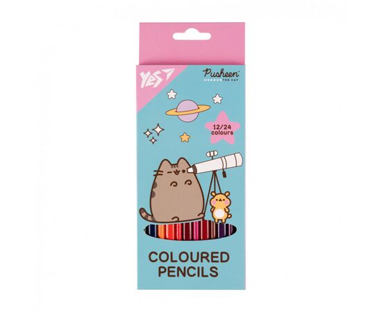 Олівці кольорові Yes Pusheen Cheek двосторонні 12 шт. 24 кол (290745)