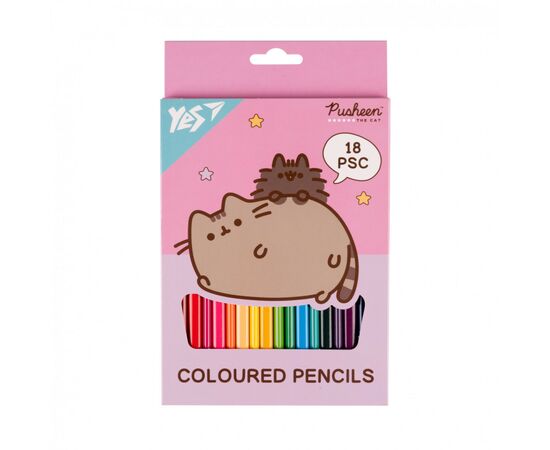 Олівці кольорові Yes 18 кольорів Pusheen рожевий (290733)