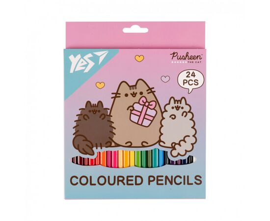 Олівці кольорові Yes 24 кольорів Pusheen Stormy and Pip (290741)
