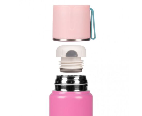 Поїльник-непроливайка Yes Термос Fusion з чашкою, 420 мл, рожевий (708208), зображення 5 Поїльник-непроливайка Yes Термос Fusion з чашкою, 420 мл, рожевий (708208), зображення 5