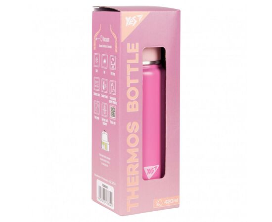 Поїльник-непроливайка Yes Термос Fusion з чашкою, 420 мл, рожевий (708208), зображення 8 Поїльник-непроливайка Yes Термос Fusion з чашкою, 420 мл, рожевий (708208), зображення 8