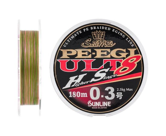 Шнур Sunline PE EGI ULT HS8 180m #0.3/0.090mm 2.5kg (1658.07.32)