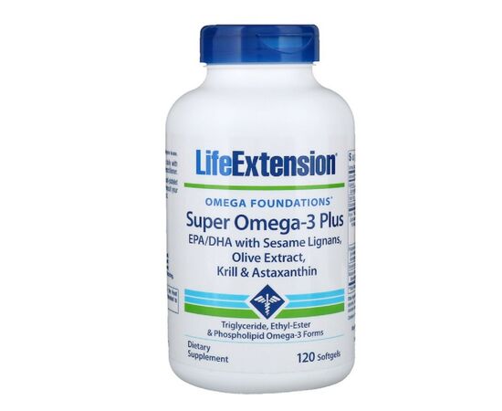 Жирные кислоты Life Extension Супер Омега-3 Плюс, Omega Foundations, Super Omega-3 Plus, (LEX-19881)
