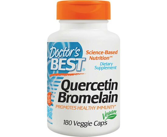 Витаминно-минеральный комплекс Doctor's Best Кверцетин и Бромелайн, Quercetin Bromelain, 180 капсул (DRB-00029)