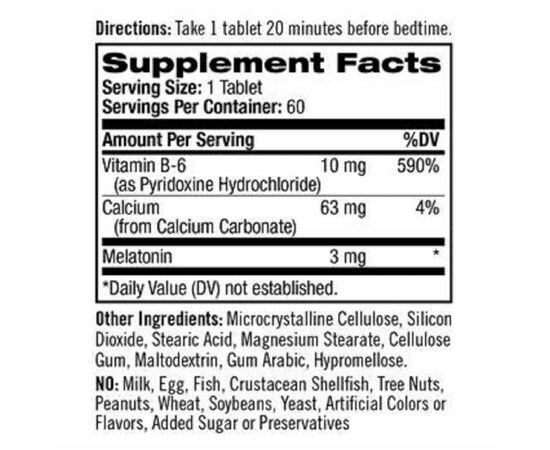 Аминокислота Natrol Мелатонин, Melatonin 3 мг, 60 таблеток (NTL-00510), изображение 2 Аминокислота Natrol Мелатонин, Melatonin 3 мг, 60 таблеток (NTL-00510), изображение 2