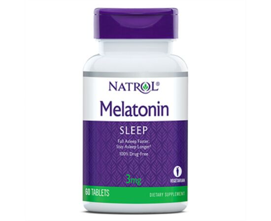 Аминокислота Natrol Мелатонин, Melatonin 3 мг, 60 таблеток (NTL-00510)