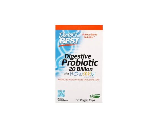 Пробиотики Doctor's Best Пробиотики, Digestive Probiotic, 20 МЛРД КОЕ, 30 вегетариан (DRB-00362)