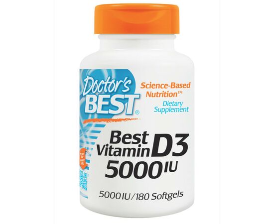 Витамин Doctor's Best Витамин D3 5000IU, 180 желатиновых капсул (DRB-00218)