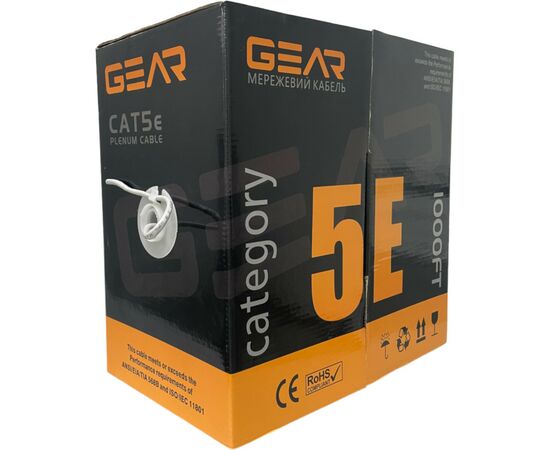 Кабель сетевой GEAR UTP 305м, cat.6, CCA, 4*2*0,51, indoor (GEC-UTPC6CCA051305), изображение 2 Кабель сетевой GEAR UTP 305м, cat.6, CCA, 4*2*0,51, indoor (GEC-UTPC6CCA051305), изображение 2