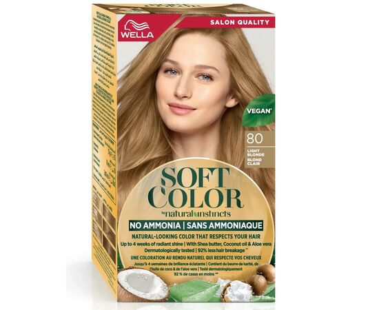 Краска для волос Wella Soft Color Безаммиачная 80 - Светлый блонд (3614228865746)