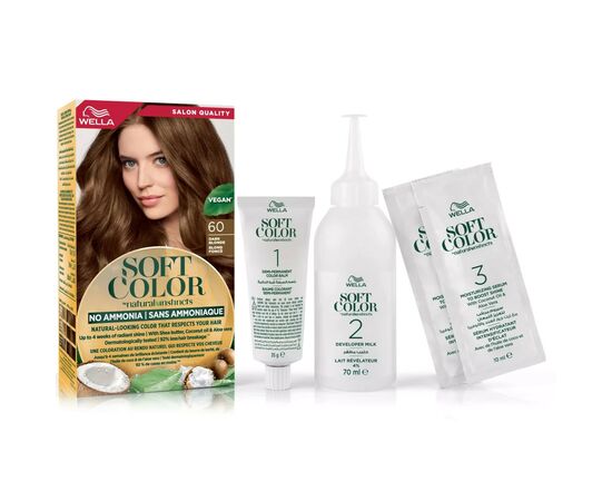 Краска для волос Wella Soft Color Безаммиачная 60 - Темный блонд (3614228865814), изображение 5 Краска для волос Wella Soft Color Безаммиачная 60 - Темный блонд (3614228865814), изображение 5