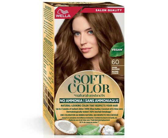 Краска для волос Wella Soft Color Безаммиачная 60 - Темный блонд (3614228865814)