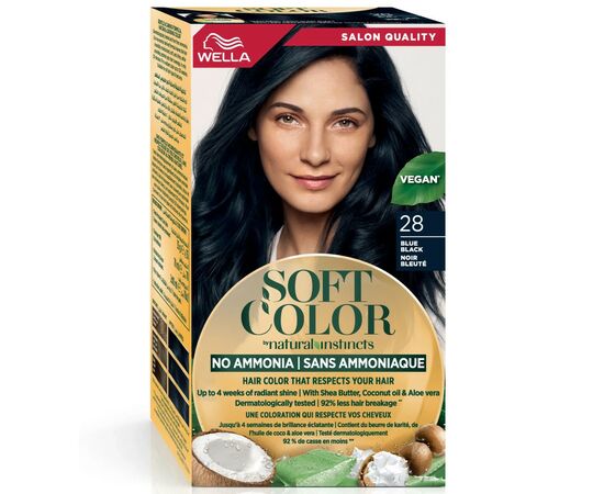 Фарба для волосся Wella Soft Color Безаміачна 28 - Синяво-чорний (3614228865876)