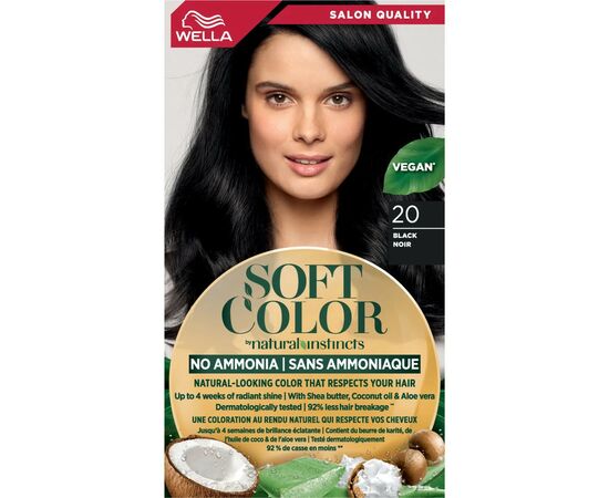 Краска для волос Wella Soft Color Безаммиачная 20 - Черный (3614228865883), изображение 2 Краска для волос Wella Soft Color Безаммиачная 20 - Черный (3614228865883), изображение 2