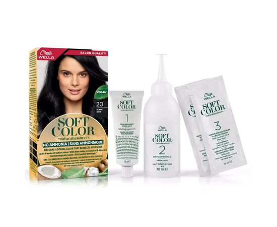 Краска для волос Wella Soft Color Безаммиачная 20 - Черный (3614228865883), изображение 5 Краска для волос Wella Soft Color Безаммиачная 20 - Черный (3614228865883), изображение 5