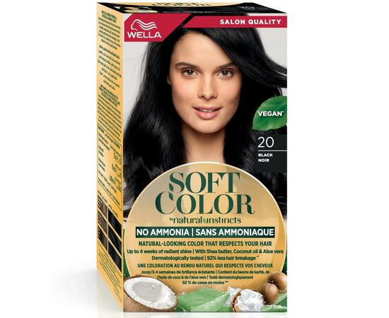 Краска для волос Wella Soft Color Безаммиачная 20 - Черный (3614228865883)
