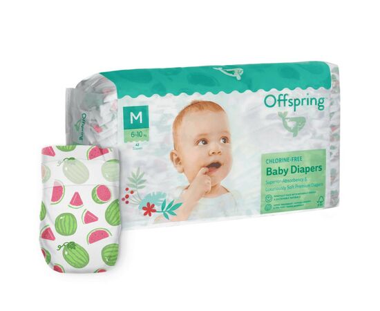 Подгузники Offspring Размер M (6-10 кг) 42 шт, Арбуз (9355465009213) (DP-OI-FAT-M42P-WML)