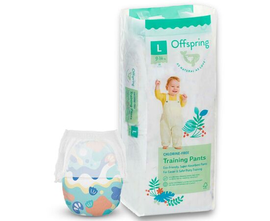 Підгузки Offspring трусики Розмір L (9-14 кг) 36 шт, Підводний світ (9355465009053) (DP-OI-FAP-L36P-AQT)
