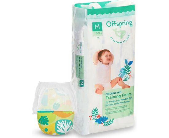 Подгузники Offspring трусики Размер M (6-11 кг) 42 шт, Лес (9355465009084) (DP-OI-FAP-M42P-FRT)