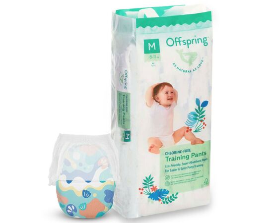 Подгузники Offspring трусики Размер M (6-11 кг) 42 шт, Подводный мир (9355465009046) (DP-OI-FAP-M42P-AQT)