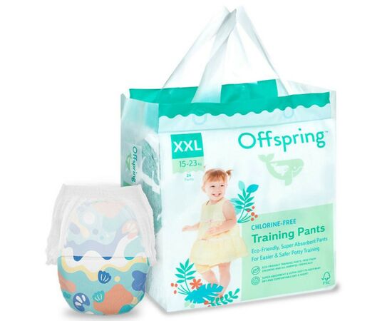 Подгузники Offspring трусики Размер XXL (15-23 кг) 24 шт, Подводный мир (9355465009077) (DP-OI-FAP-XXL24P-AQT)