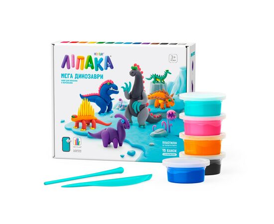 Набор для творчества Lipaka самостоятельно твердеющий пластилин Мега динозавры (15017-UA01), изображение 2 Набор для творчества Lipaka самостоятельно твердеющий пластилин Мега динозавры (15017-UA01), изображение 2