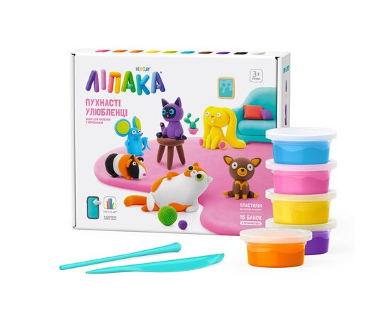 Набор для творчества Lipaka самозастывающего пластилина Пушистые любимцы (15023-UA01), изображение 2 Набор для творчества Lipaka самозастывающего пластилина Пушистые любимцы (15023-UA01), изображение 2