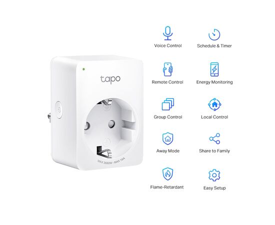 Умная розетка TP-Link Tapo P110 (2-pack) (Tapo P110(2-pack)), изображение 2 Умная розетка TP-Link Tapo P110 (2-pack) (Tapo P110(2-pack)), изображение 2