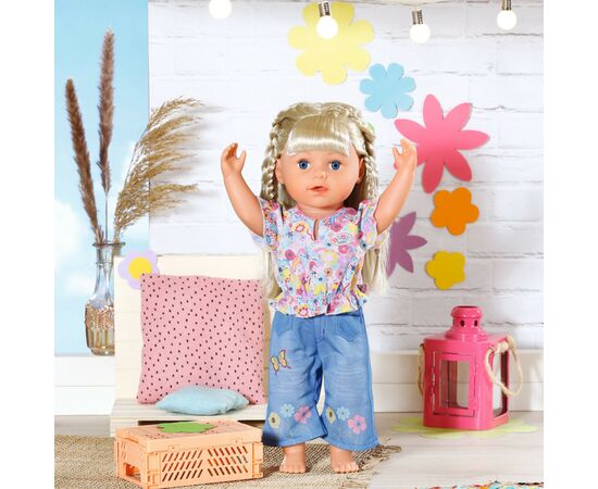 Аксессуар к кукле Zapf Одежда для куклы Baby Born - Цветочный джинс (832677), изображение 3 Аксессуар к кукле Zapf Одежда для куклы Baby Born - Цветочный джинс (832677), изображение 3