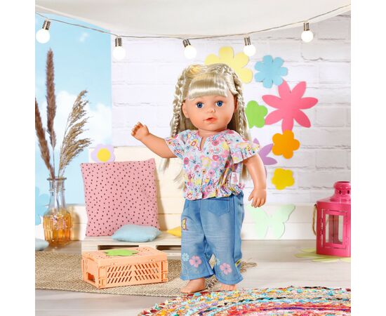 Аксессуар к кукле Zapf Одежда для куклы Baby Born - Цветочный джинс (832677), изображение 4 Аксессуар к кукле Zapf Одежда для куклы Baby Born - Цветочный джинс (832677), изображение 4