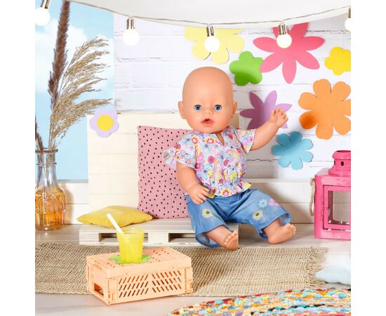 Аксессуар к кукле Zapf Одежда для куклы Baby Born - Цветочный джинс (832677), изображение 5 Аксессуар к кукле Zapf Одежда для куклы Baby Born - Цветочный джинс (832677), изображение 5