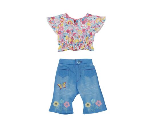 Аксессуар к кукле Zapf Одежда для куклы Baby Born - Цветочный джинс (832677)