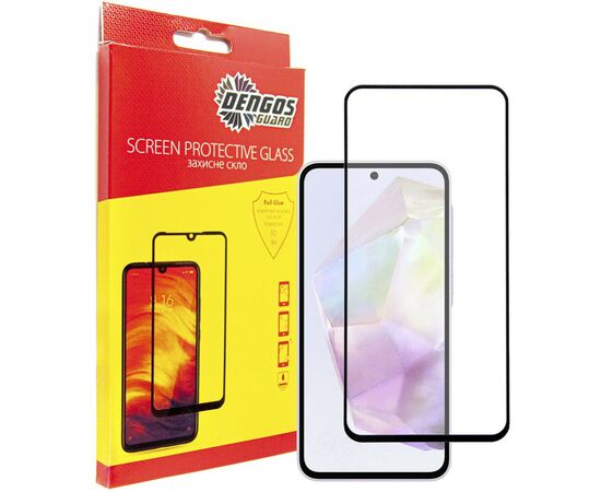 Стекло защитное Dengos Full Glue Samsung Galaxy A35 5G (black) (TGFG-344)