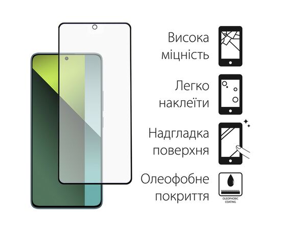 Скло захисне Dengos Full Glue Xiaomi Redmi Note 13 4G (black) (TGFG-346), зображення 2 Скло захисне Dengos Full Glue Xiaomi Redmi Note 13 4G (black) (TGFG-346), зображення 2