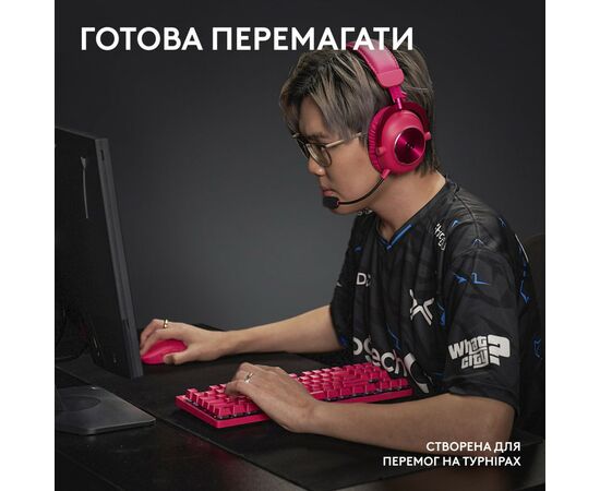 Клавиатура Logitech G PRO X TKL Lightspeed Tactile USB UA Magenta (920-012159), изображение 7 Клавиатура Logitech G PRO X TKL Lightspeed Tactile USB UA Magenta (920-012159), изображение 7