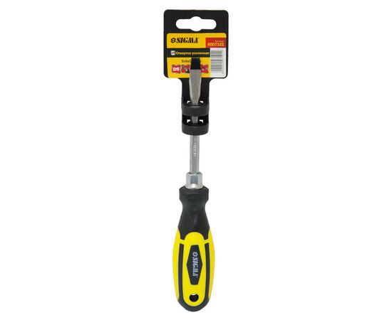 Отвертка Sigma усиленная шлицевая SL6x100мм под ключ CrV (4007101), изображение 2 Отвертка Sigma усиленная шлицевая SL6x100мм под ключ CrV (4007101), изображение 2