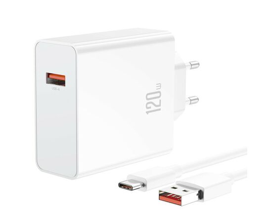 Зарядний пристрій XO L128 120W with cable Type-C white (XO-L128-WH)