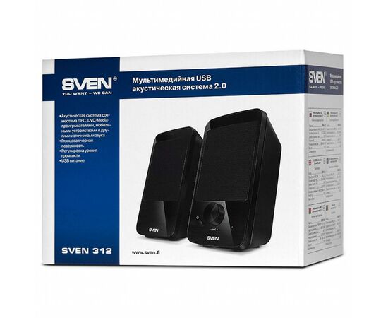 Акустическая система Sven 312 black, изображение 3 Акустическая система Sven 312 black, изображение 3