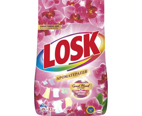 Стиральный порошок Losk Ароматерапия Эфирные масла и аромат Малазийского цветка 2.1 кг (9000101805369)